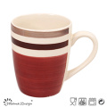 Handpainted Brown Strip Ceramic Mug